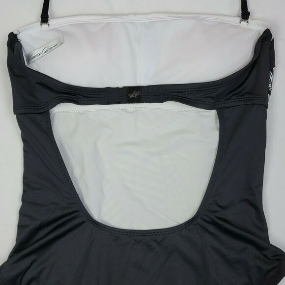 Kenneth Cole Black &‎ White Swimsuit Womens Sz S 1 Pc Geometric Removable Strap - Picture 4 of 7